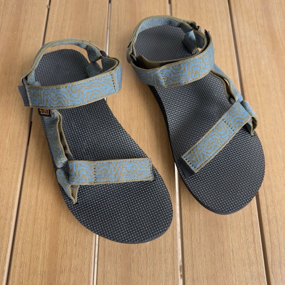 Teva Original Universal Sandals Men’s 9 Blue Brown Geometric Outdoor 1004006
